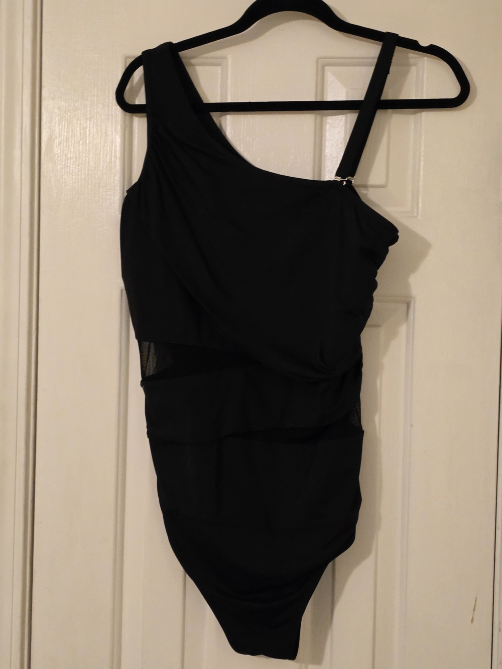 Asymmetric Black One-Shoulder Women's Swimsuit